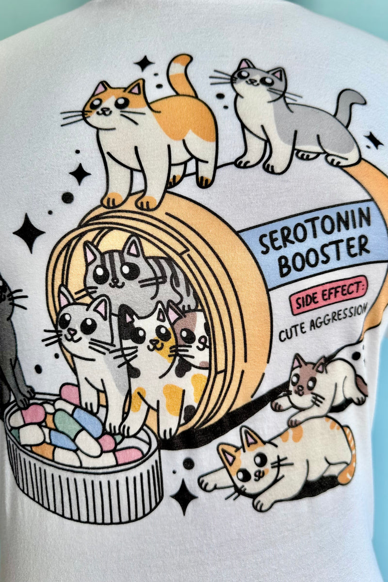 Serotonin Booster Cat T-Shirt in White