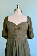 Olive Green Bronte Midi Dress