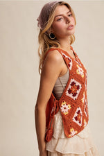 Crochet Tank Vest in Rust