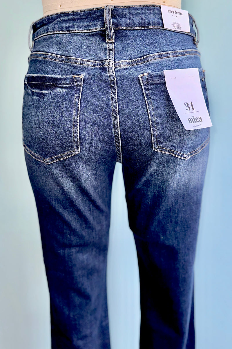 High Rise Ankle Skinny Jeans by Mica Denim