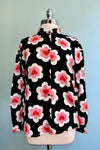 Heart Button Down Top in Black by Compania Fantastica