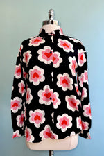 Heart Button Down Top in Black by Compania Fantastica