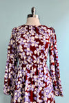 Lavender and Brown Floral Midi Dress by Compania Fantastica