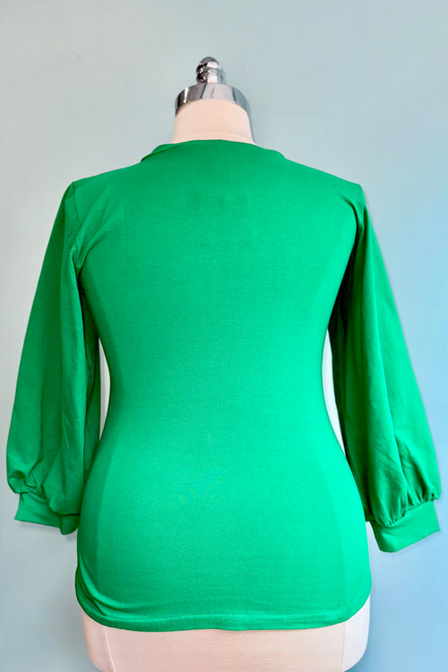 Kelly Green Sleeve Grace Top by Heart of Haute