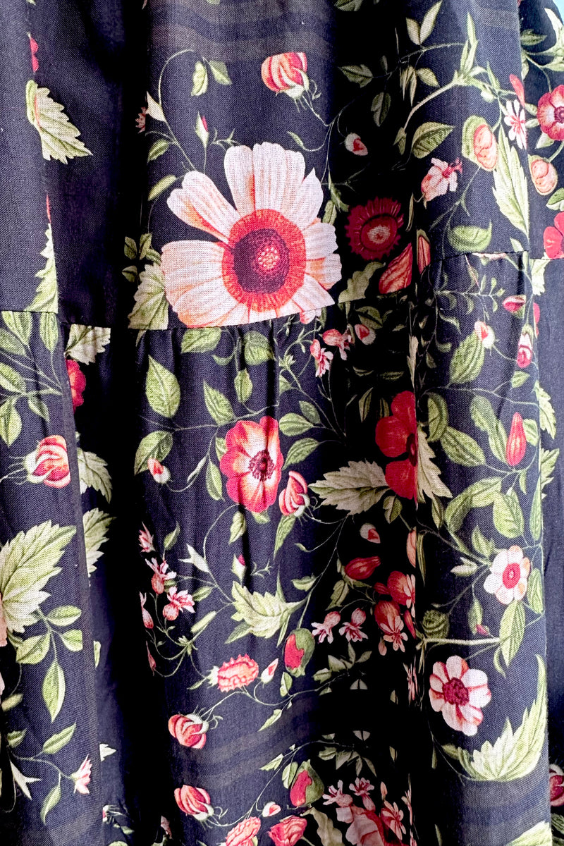 black floral smocked midi dress Black Floral Smocked Sleeveless Midi Dress – Modern Millie