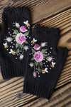 Bee and Blossom Fingerless Gloves