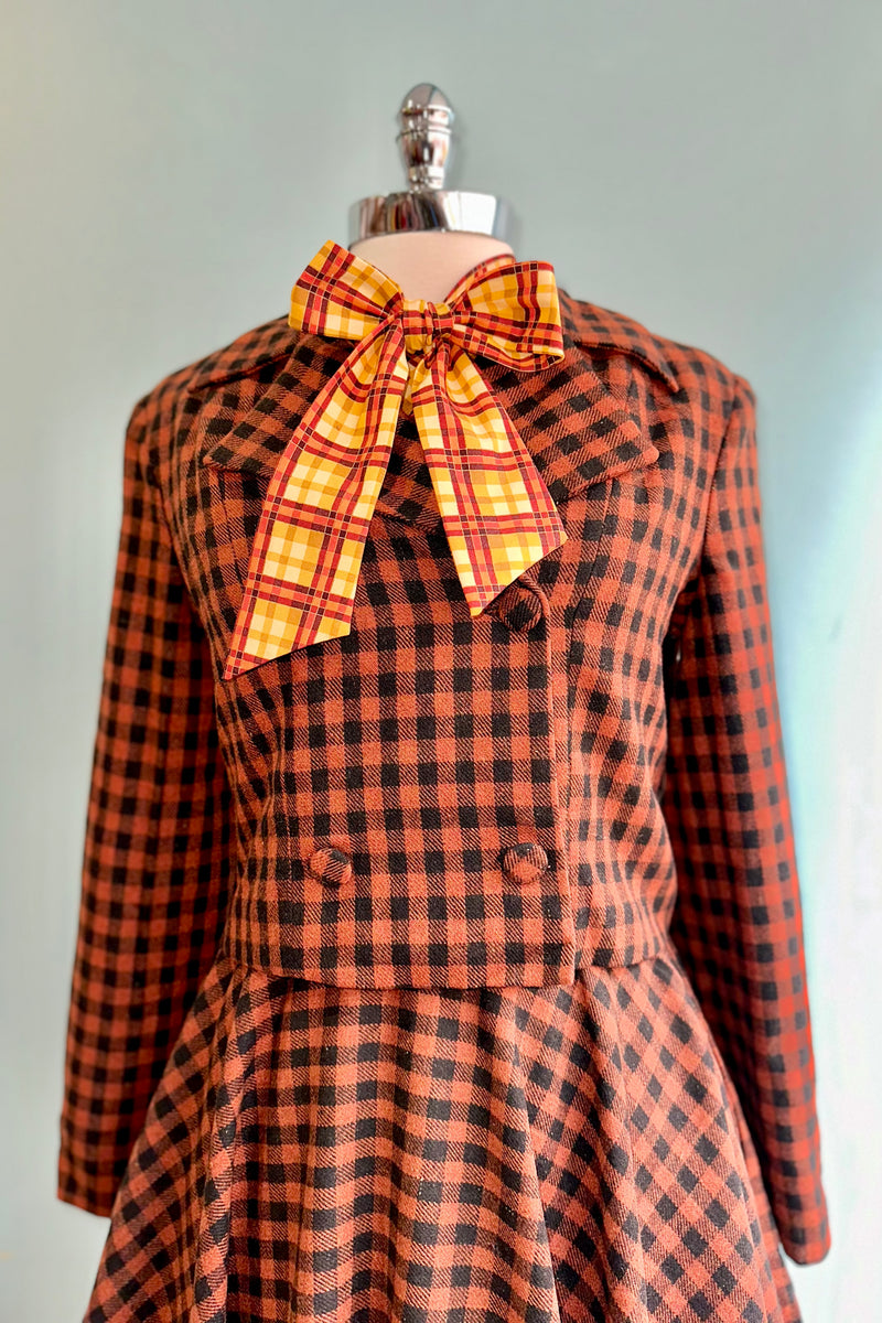 Copper and Black Check Wool Jacket by Timeless London