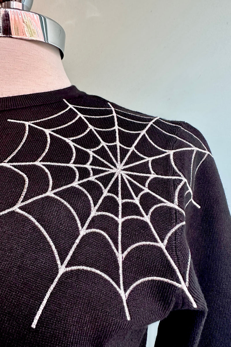 Alina Spiderweb Sweater in Black by Banned
