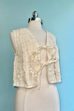Cream Lace Eyelet Vest