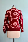 Pink & Burgundy Large Scale Floral Print Sweater