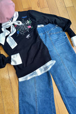 27" Petite Pull On Wide Leg Jeans in Medium Wash by 1822 Denim