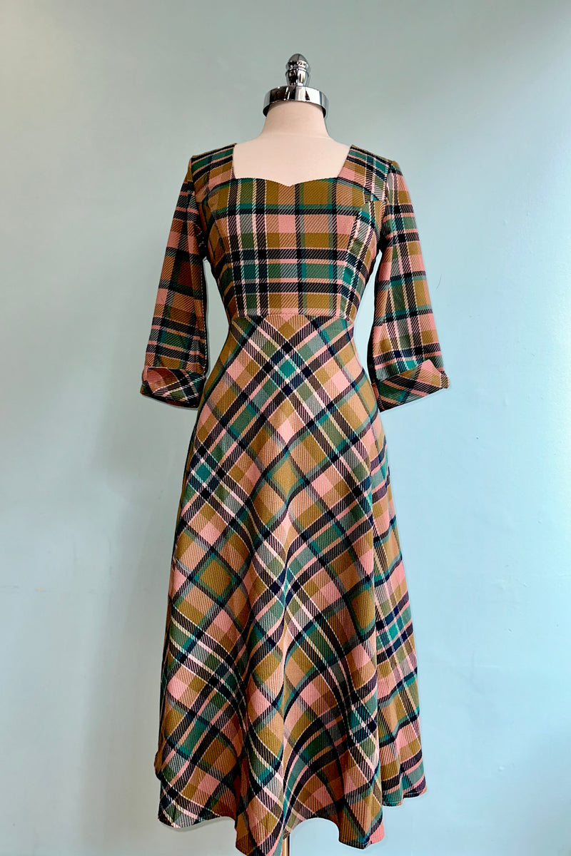 Harriet Dress in Pink Plaid by Banned