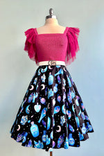 Mystical Black and Purple Full Skirt by Eva Rose