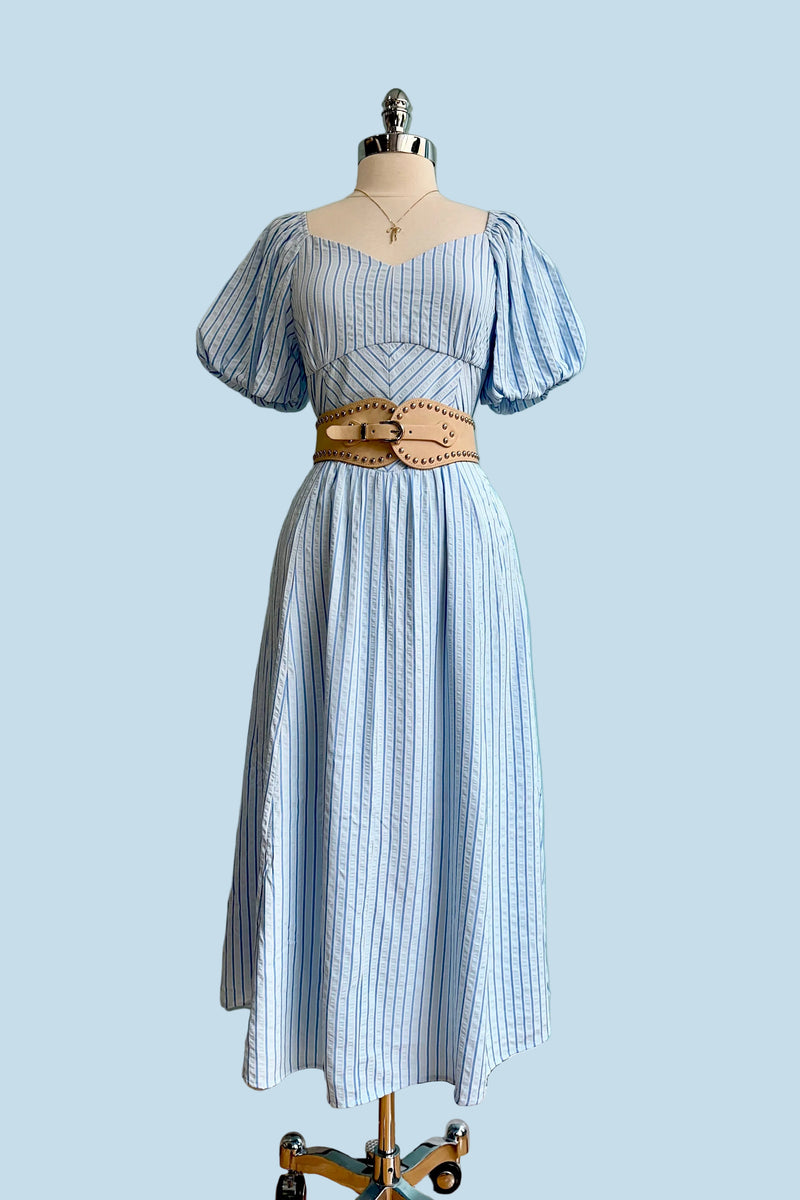 Light Blue Puff Sleeve Tie Back Midi Dress – Modern Millie Light Blue Puff Sleeve Tie Back Midi Dress – Modern Millie