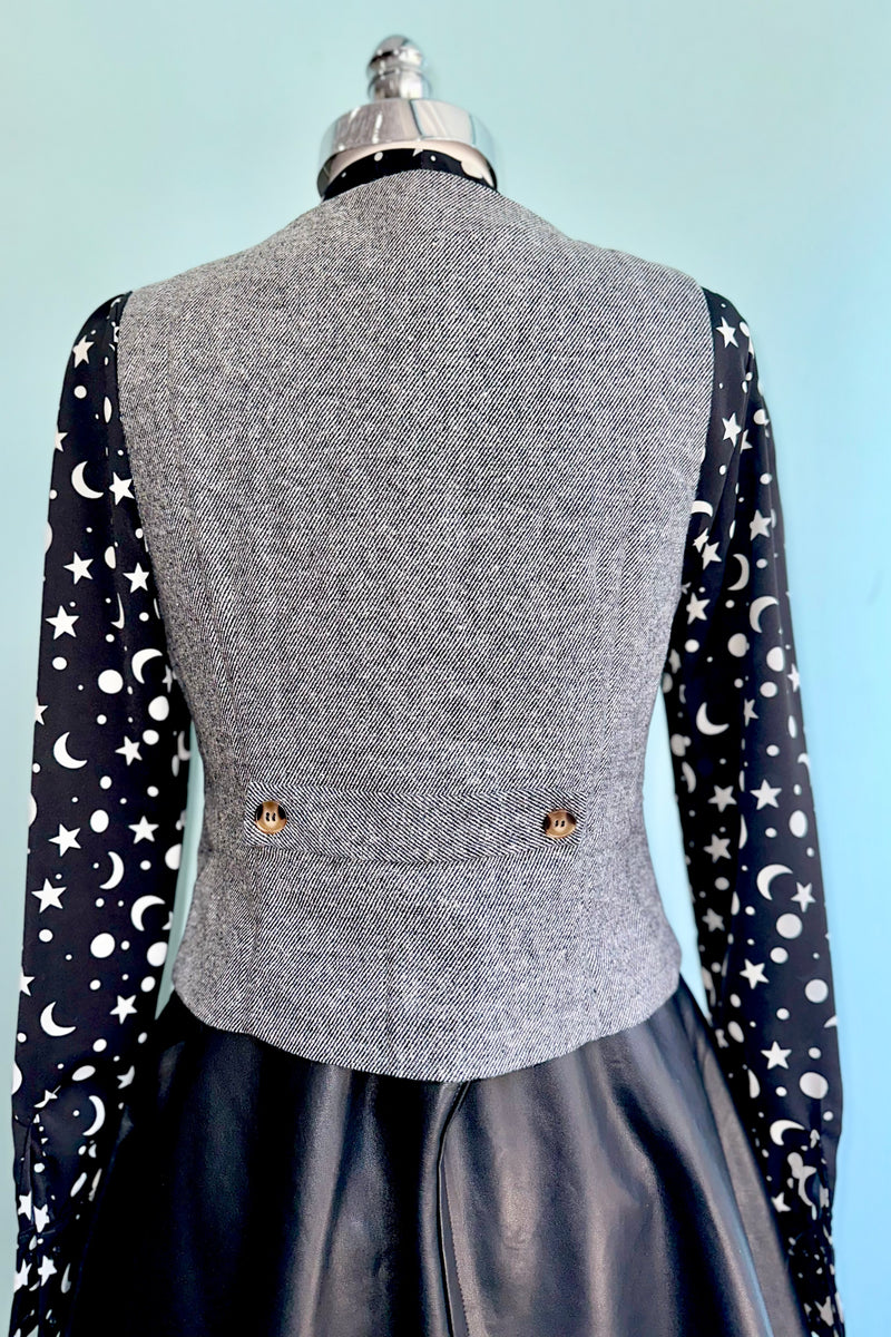 Selma Black and White Fitted Vest by Banned