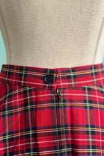 Red Plaid Irvine Circle Skirt by Hell Bunny