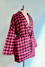 Pink Checkered Wrap Coat by Compania Fantastica