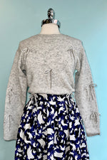 Grey Bow Pullover Sweater by Molly Bracken