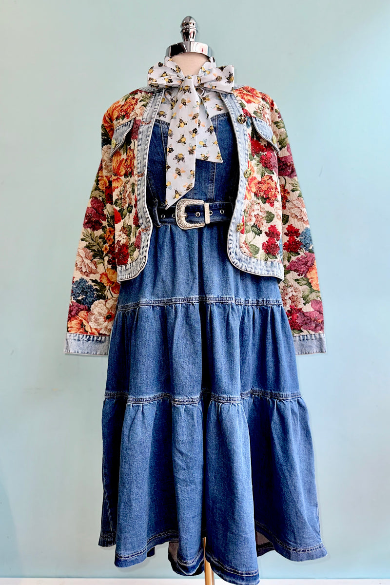 Tiered Denim Midi Dress  Modern Millie