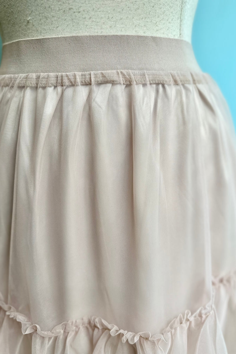 Blush Layered Mesh Mini Skirt