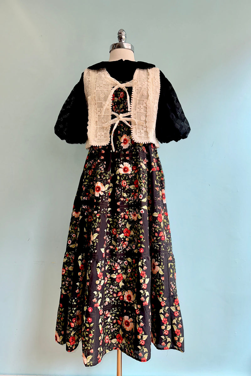 black midi square neck dress KissProm