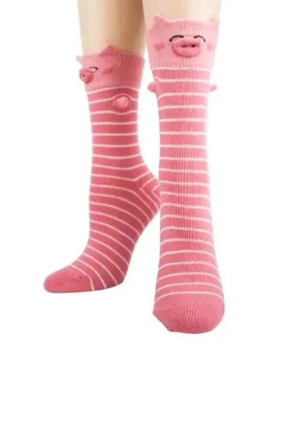 Pink Piggy 3D Women's Socks by Foot Traffic