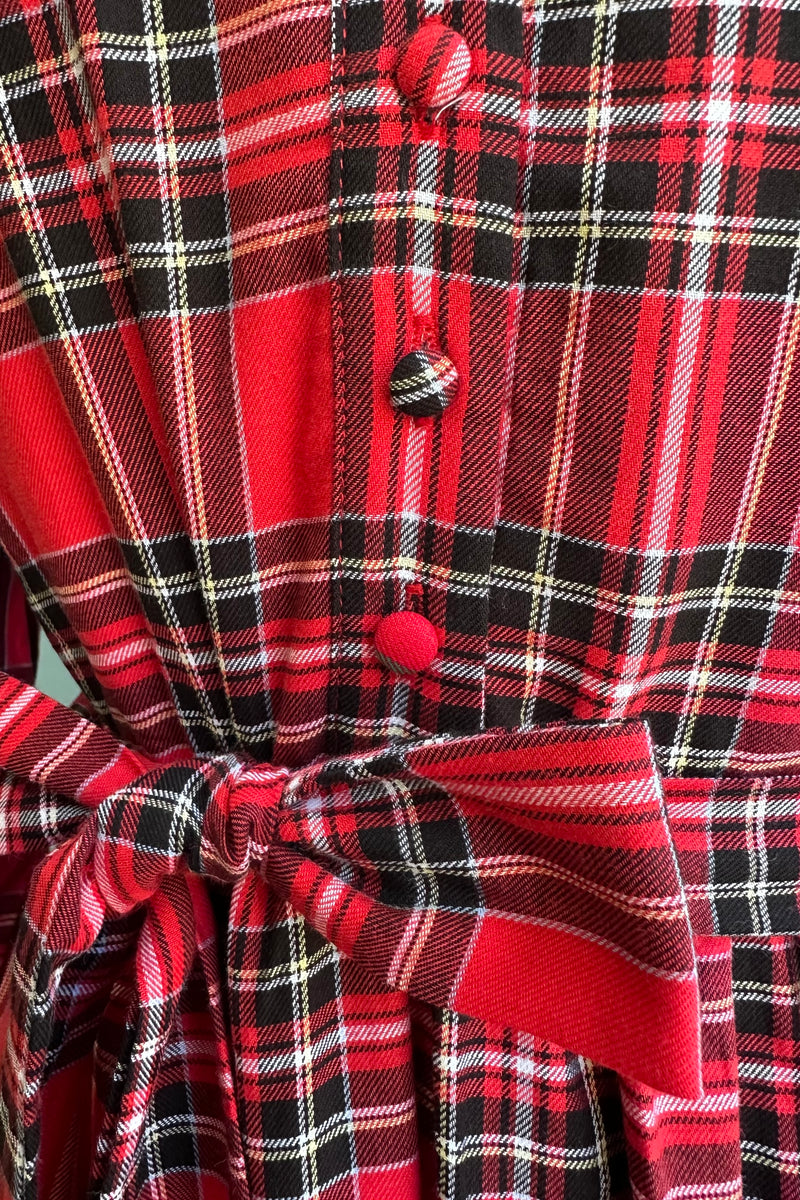 Red Plaid Shirtwaist Yanis Dress