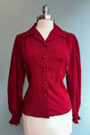 Puff Sleeve Bonnie Blouse in Burgundy by Banned