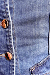 Denim Button Front Tank Vest