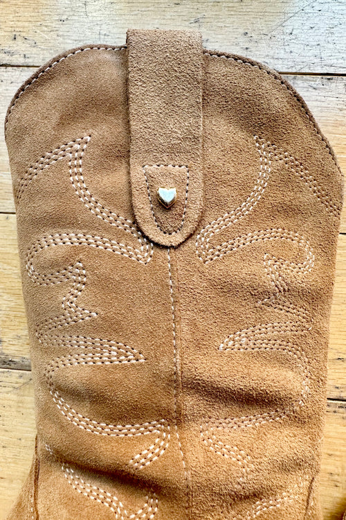 Tan Suede Racketeer Cowboy Boots by Chelsea Crew