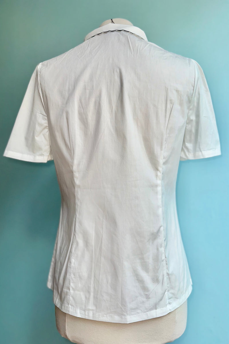 Rainbow Butterfly Collar Button Down Blouse