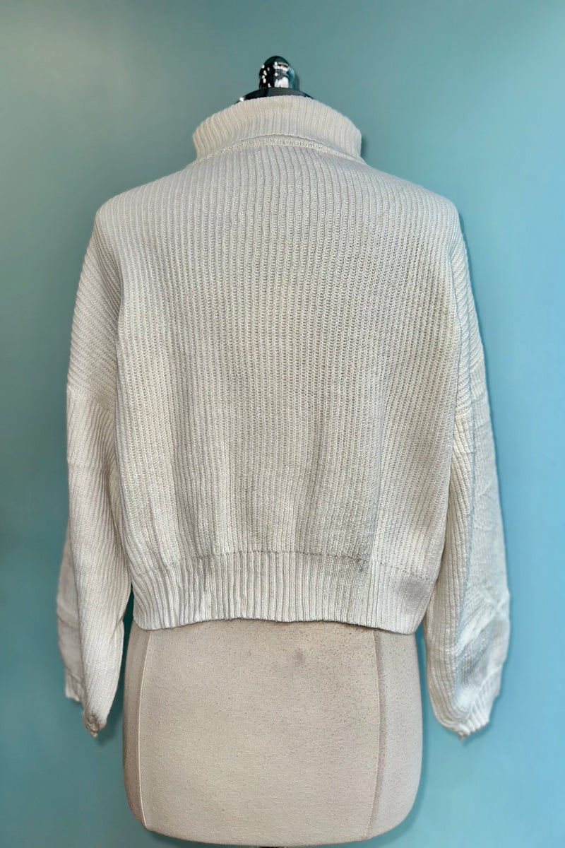 Honeybee Cropped Turtleneck Sweater in Ivory