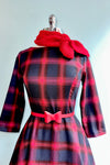 Navy and Red Barbara Plaid Dress by Banned