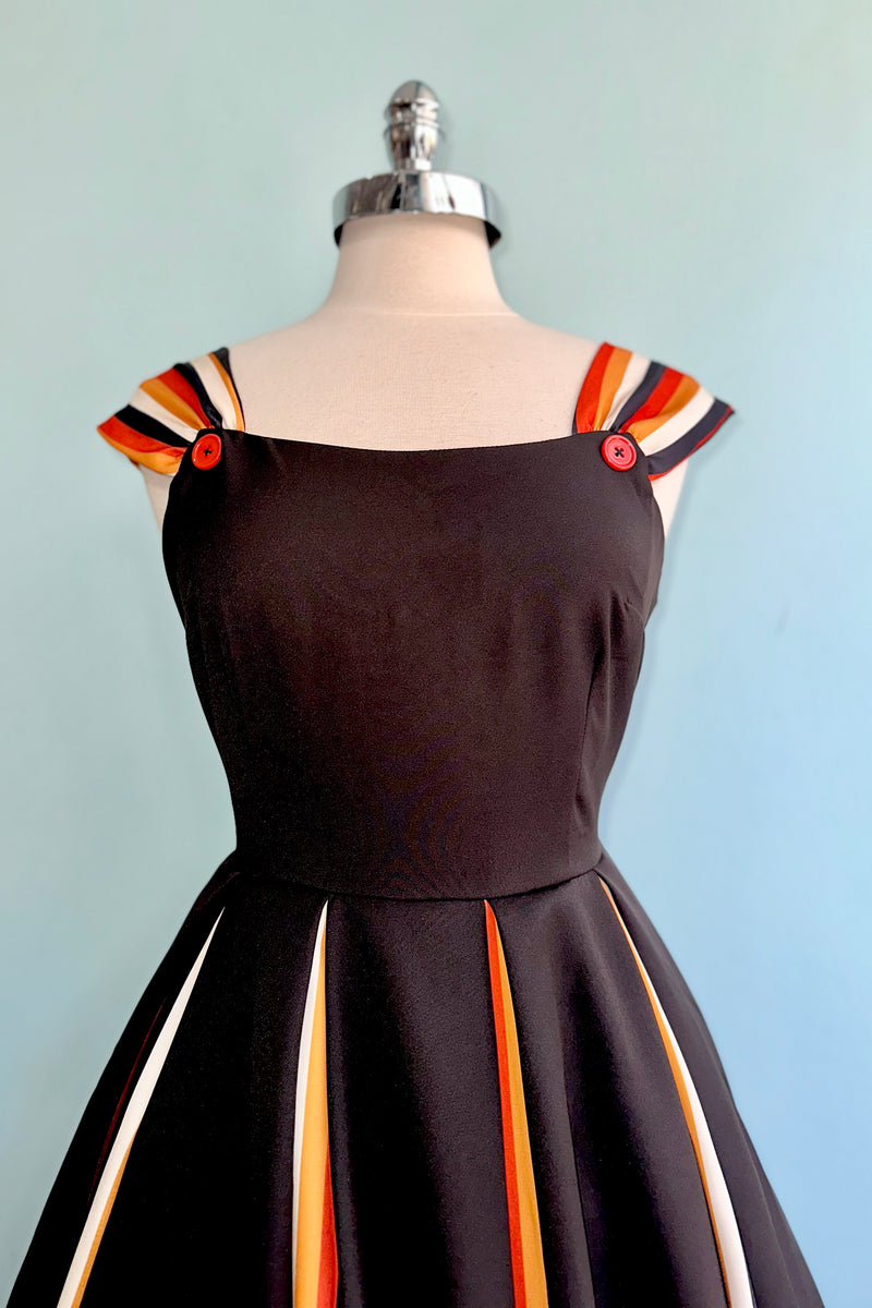 Halloween Striped Dress with Godets