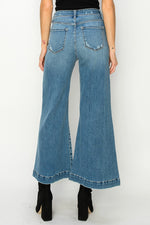 High Waisted Cropped Palazzo Jeans by Artemis Vintage