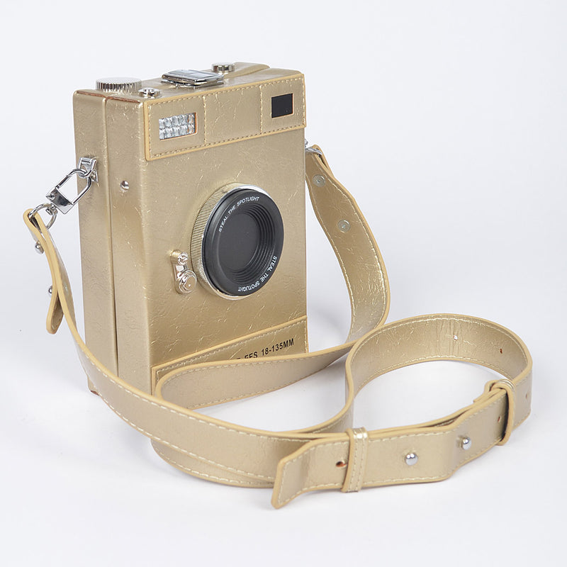Vintage Camera Cross-Body Bag in Gold