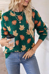 Green Autumn Leaf Sweater