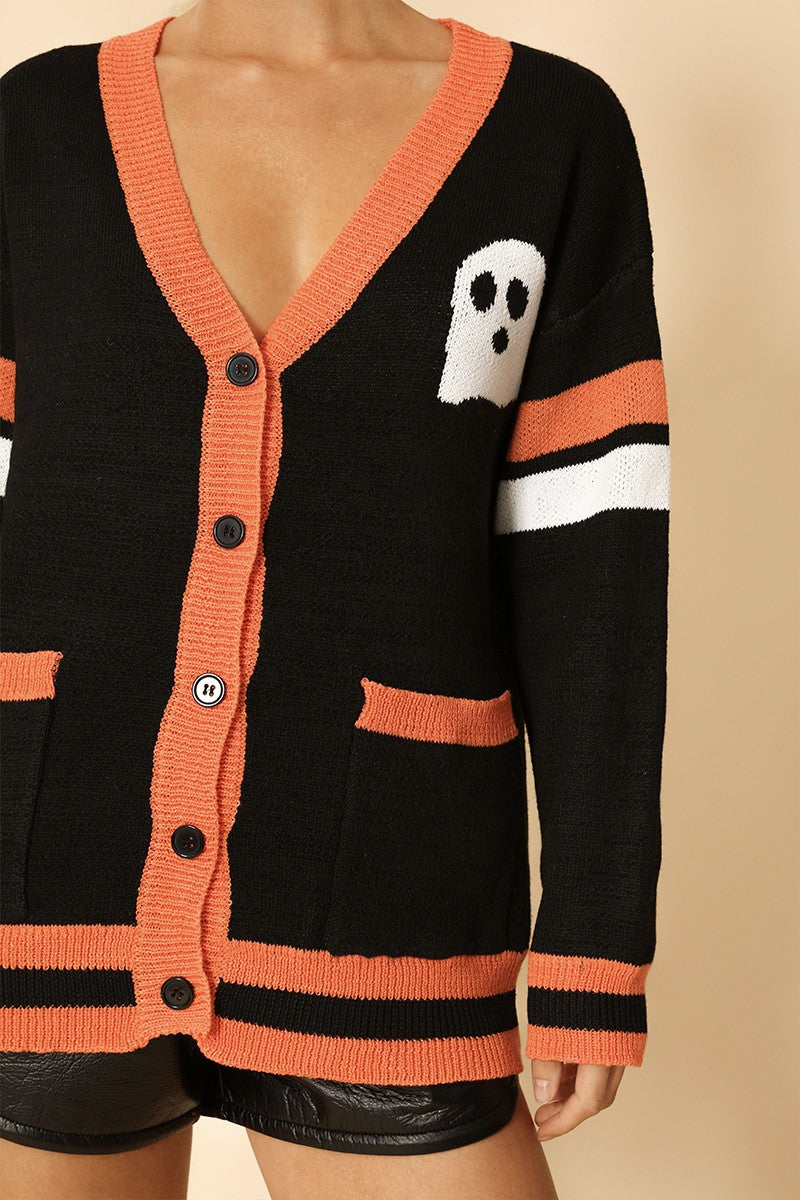 Ghost Button Front Cardigan
