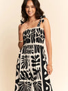 Black Geo Floral Wide Leg Jumpsuit