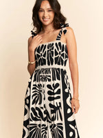 Black Geo Floral Wide Leg Jumpsuit