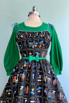 Tarot Card Shirred Bust Swing Dress