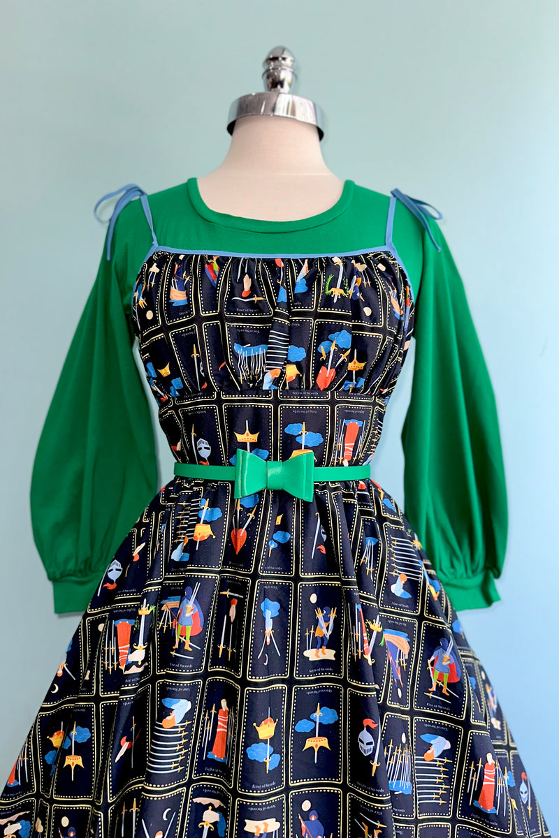 Tarot Card Shirred Bust Swing Dress