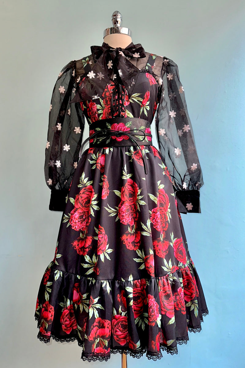 Heidi Dress in Red Floral by Wax Poetic