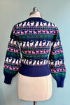 Cat Snowflake Fair Isle Cardigan Sweater