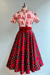 Red Plaid Circle Skirt by Banned