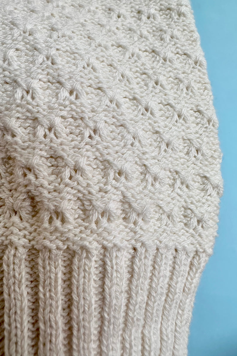 Oatmeal Puff Sleeve Cropped Cardigan