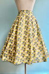 Yellow and Navy Floral Full Skirt by Tulip B.