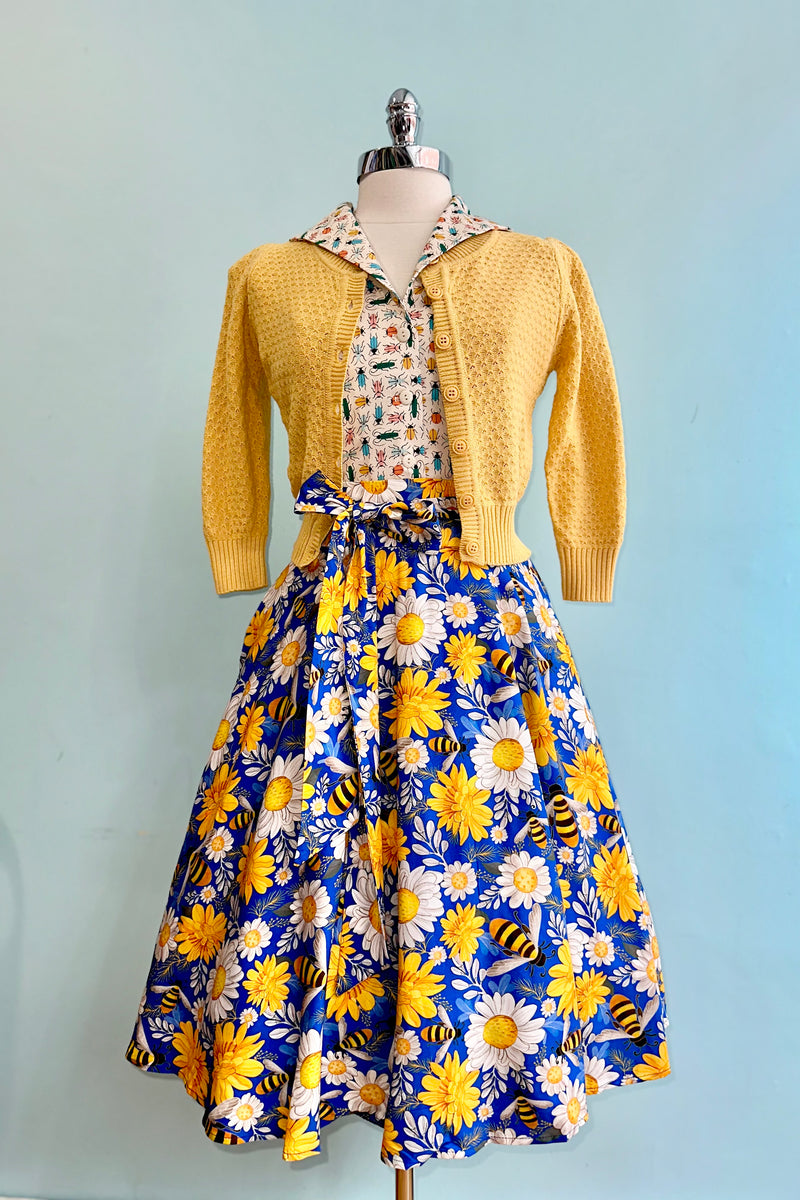 Daisies and Bees Clara Skirt by Miss Lulo