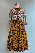 Gold and Black Cats Bella Dress by Miss Lulo