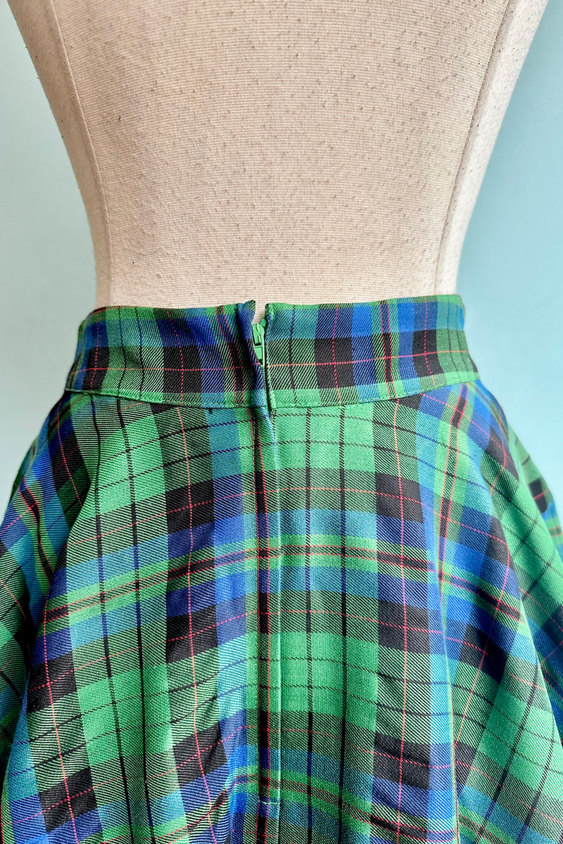 Winter Check Circle Skirt by Banned